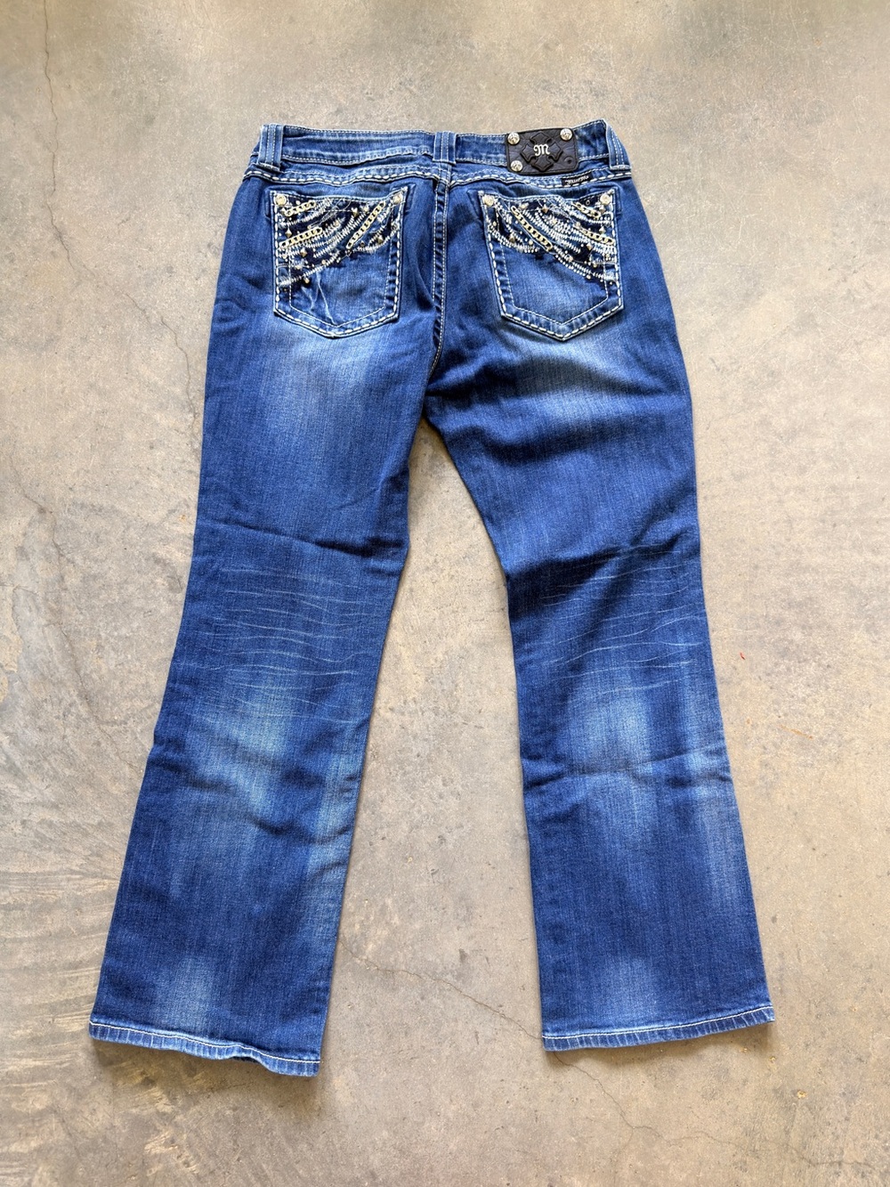 Miss Me Easy Boot Jeans Size 32 Embellished Bootcut Y2K Western JE5734ER